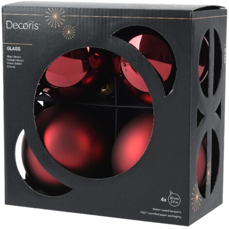 Box 4 Palline Vt luc/opa Sangue di bue d10cm