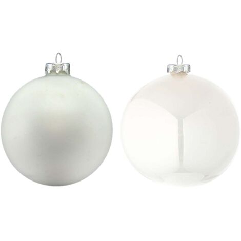 Box 4 Palline Vt luc/opac Bianco neve d10cm