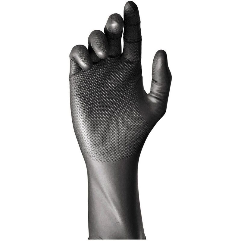 Image of Juba - Schachtel mit 50 Einmalhandschuhen aus schwarzem Nitril, puderfrei, Größe 7
