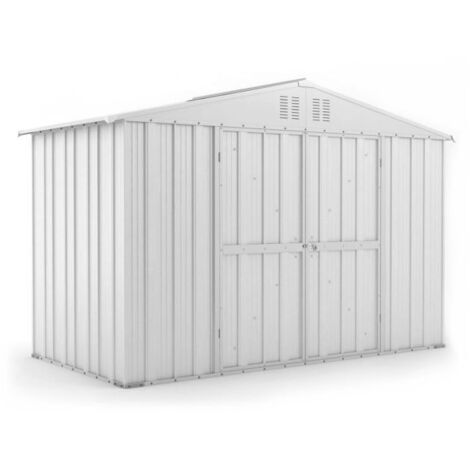 Box attrezzi casetta giardino in Acciaio Zincato 327x155cm x h2.17m - 114KG - 5.06mq BIANCO