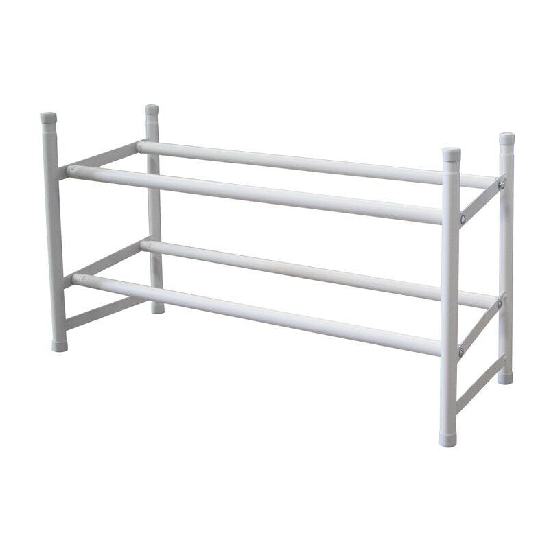 Box&beyond - Range-chaussures extensible à poser blanc, 12 paires maximum H.35 x l.62 cm