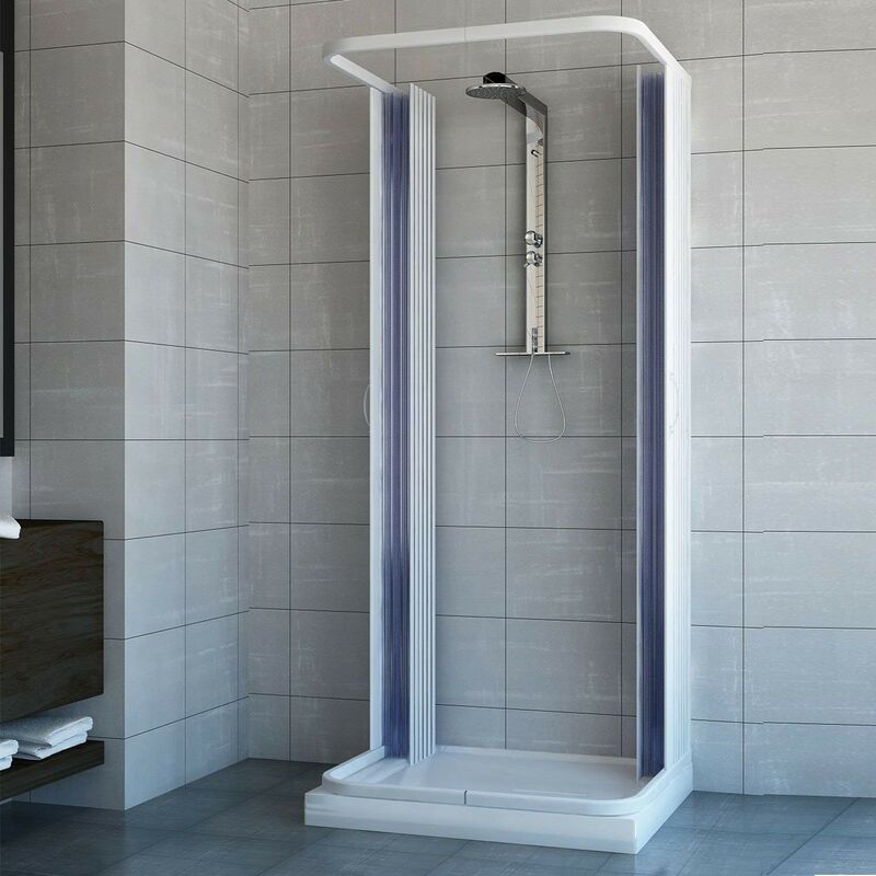 Cabina Doccia Chiusa Su Tre Lati.Box Doccia Ariete 70x70x70 Cm Riducibile In Pvc A Soffietto Apertura Centrale Bari2concc28070070