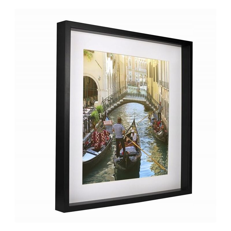 BOX cadre 3D 50x50 cm pour photos, noir profond