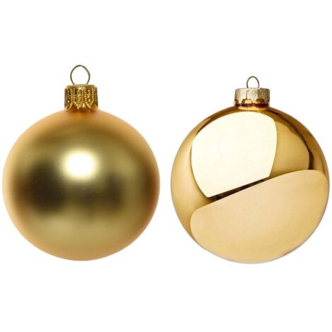 Box da 10 palline di Natale colore oro 6 cm