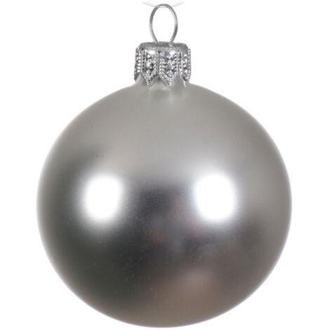 Box Da 4 Palline Di Natale Argento 10 Cm