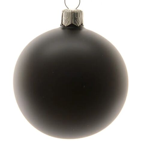 Box Da 6 Palline Di Natale Opaca Nero D. 8 Cm