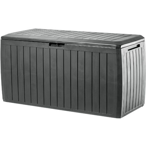 Box da giardino KADAX - 116,6 x 47 x 59,5 cm - Plastica - 290 L - Con maniglie e chiusura - Per riporre i cuscini - 290 L - Antracite