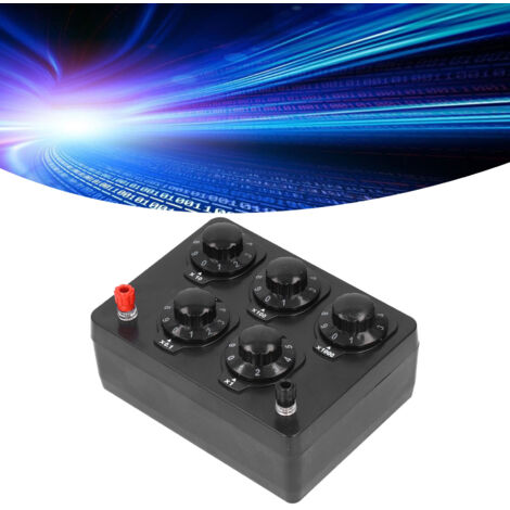 Box de résistance décade ajustable - Résistance variable 0‑9999.9 Ohms - Kit de substitution résistances lab - ABS, précision 1, puissance 1W - Avec fils de connexion