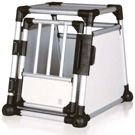 Box de transport, en aluminium - S: 48 × 57 × 64 cm, argent/gris clair