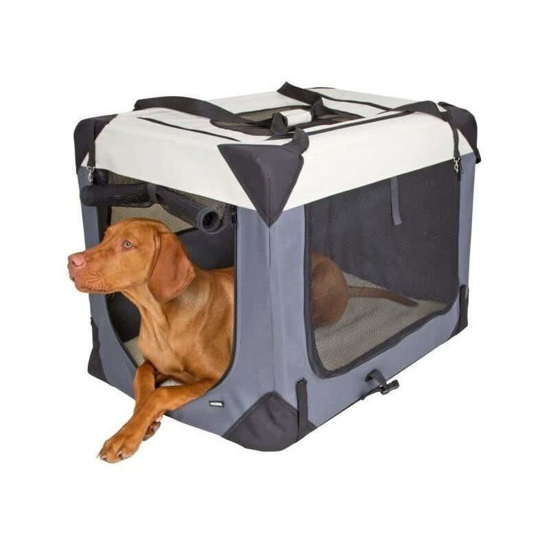 Kerbl - Box de transport Journey- 70 x 52 x 52 cm - Gris / Beige