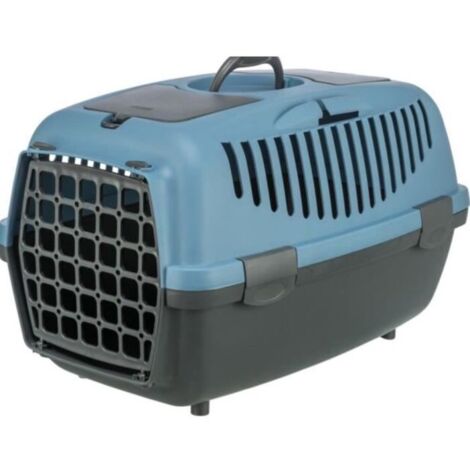 Box de transport - TRIXIE - Capri 2 - Recyclé - XS / S : 37 x 34 x 55 cm - Gris foncé / Bleu