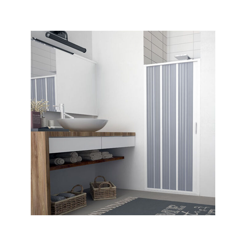 Porta Doccia In Pvc A Soffietto Bianco H 185 Mod. Flex Con Apertura...