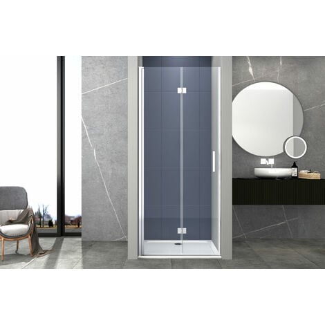 Box doccia 100 cm apertura a SOFFIETTO nicchia H200 cm cristallo 6mm profilo CROMATO LIAM