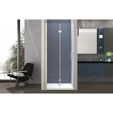 Box doccia 100 cm apertura a SOFFIETTO nicchia H200 cm cristallo 6mm profilo SATINATO LIAM
