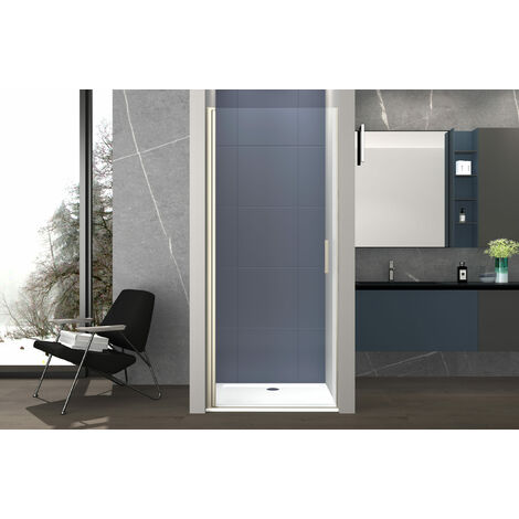 Box doccia 100 cm porta 1 BATTENTE nicchia H200 cm cristallo 6mm profilo SATINATO MILA