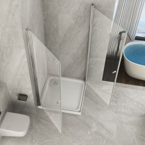 Box Doccia 2 Ante Battente Angolare 8 mm Cristallo Vetro - Misura Box Angolare 60x80