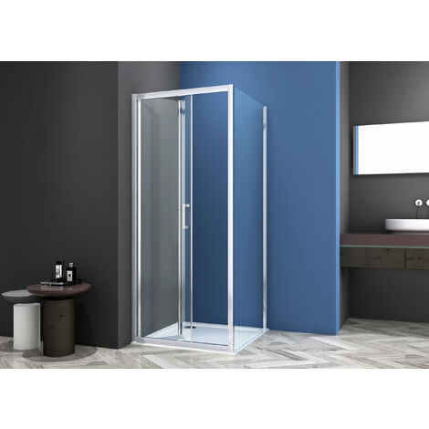 Box Doccia 2 lati 80x110 cm fisso + soffietto H195 cm ISA Cromato