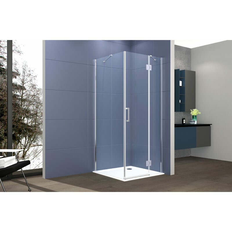 Box doccia 2 lati 90x90 cm fisso + porta un