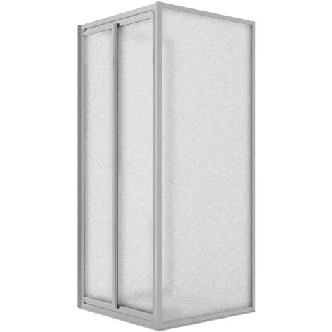 Box doccia 3 lati 2 fissi+saloon 2 ante battente vetro stampato h 198 mod. West 80x90x80 cm ap. 90