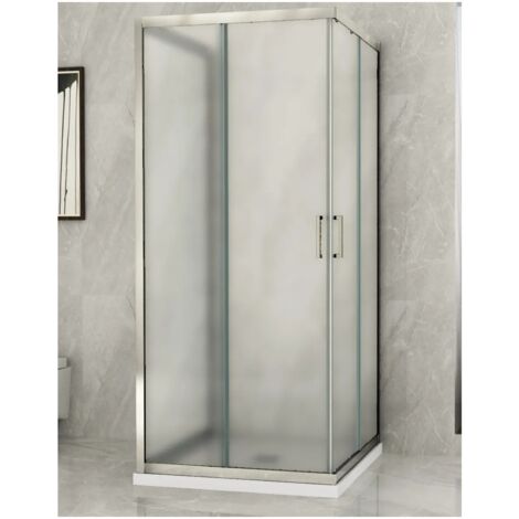 Box Doccia 3 Lati 6 mm Opaco Scorrevoli Angolare 1 Anta fissa 70 x 80 90 100 120 - Misura Box 3 Lati 70x80x70