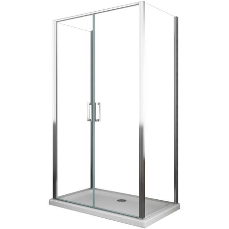 Cabina Doccia Chiusa Su Tre Lati.Box Doccia 3 Lati 65x75x65 Cm 2 Ante Battenti In Cristallo Trasparente 6mm H190 Ginelli Saloon