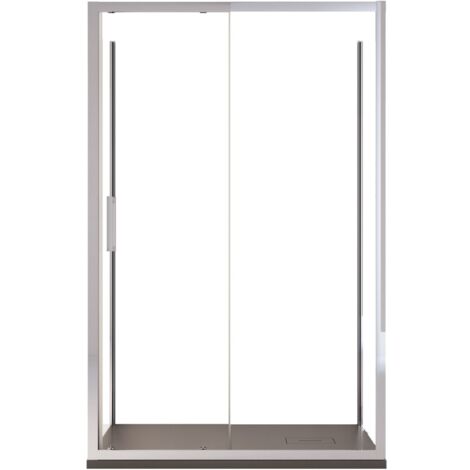 Box Doccia 3 Lati 80x110x80 cm 1 Anta Scorrevole in Cristallo Trasparente 6mm H195 Bonussi Edvige