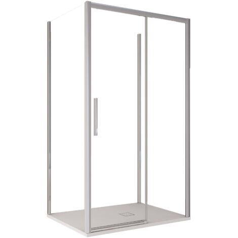 Box Doccia 3 Lati 80x140x80 cm 1 anta Scorrevoe in Cristallo trasparente 6mm H195 Bonussi eliane