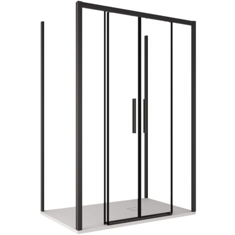 Box Doccia 3 Lati 80x140x80 cm 2 Ante Scorrevoli in Cristallo Trasparente 6mm H195 Bonussi Eliane