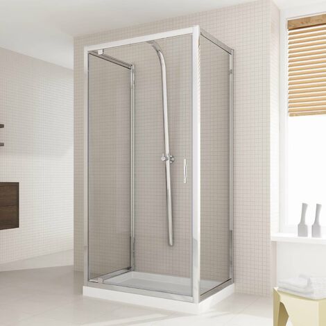 Box Doccia 3 Lati 80x75x80 cm 1 Anta Battente in Cristallo Trasparente 6mm H198 Fosterberg Aalborg Trio