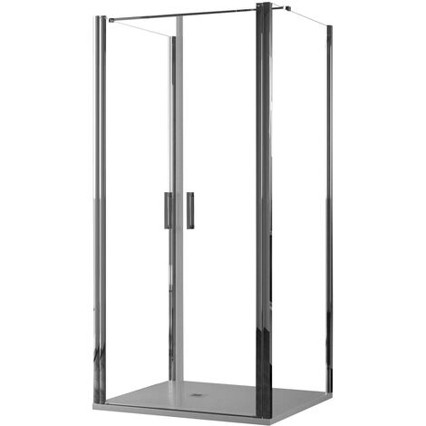 Box Doccia 3 Lati 90x120x90 cm 2 Ante Saloon in Cristallo Trasparente 6mm H195 Bonussi Marty