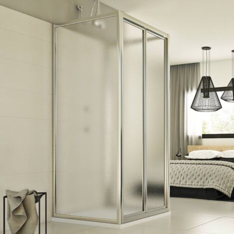 Box doccia 3 lati a libro vetro stampato h 198 mod. Urban Trio P 80x75x80 cm