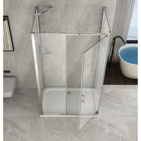 Box Doccia 3 Lati Anta Battente 70 80 90 100 110 120 140 Pareti Fisse Cristallo - Misura Box 3 Lati 80x110x80