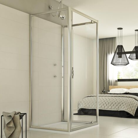 Box doccia 3 lati battente vetro trasparente h 198 mod. Cristal Trio1 Anta 70x90x70 ap. 90 cm rettangolare