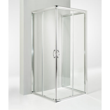 Box doccia 3 lati porta scorrevole 60x60x60 cm trasparente
