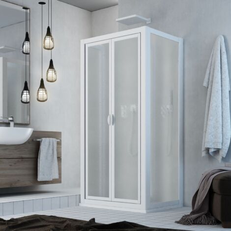 Box doccia 3 lati saloon 80x80x80 cm h 190 in acrilico mod. Delta trio