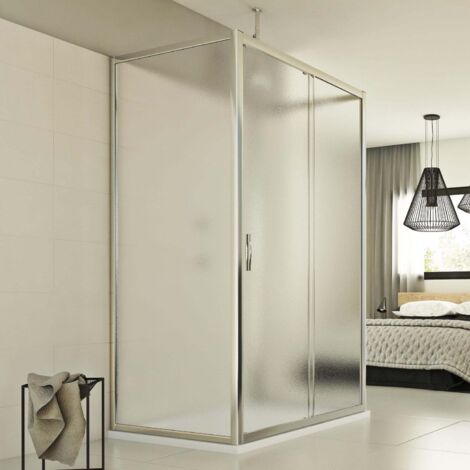 Box doccia 3 lati vetro stampato h 198 mod. Young Trio 1 Anta P 75x100x75 cm