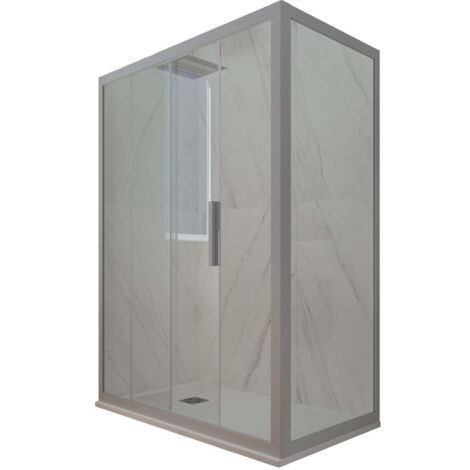 Box doccia 70x100 1 anta scorrevole h 200 Silver Deco Duo