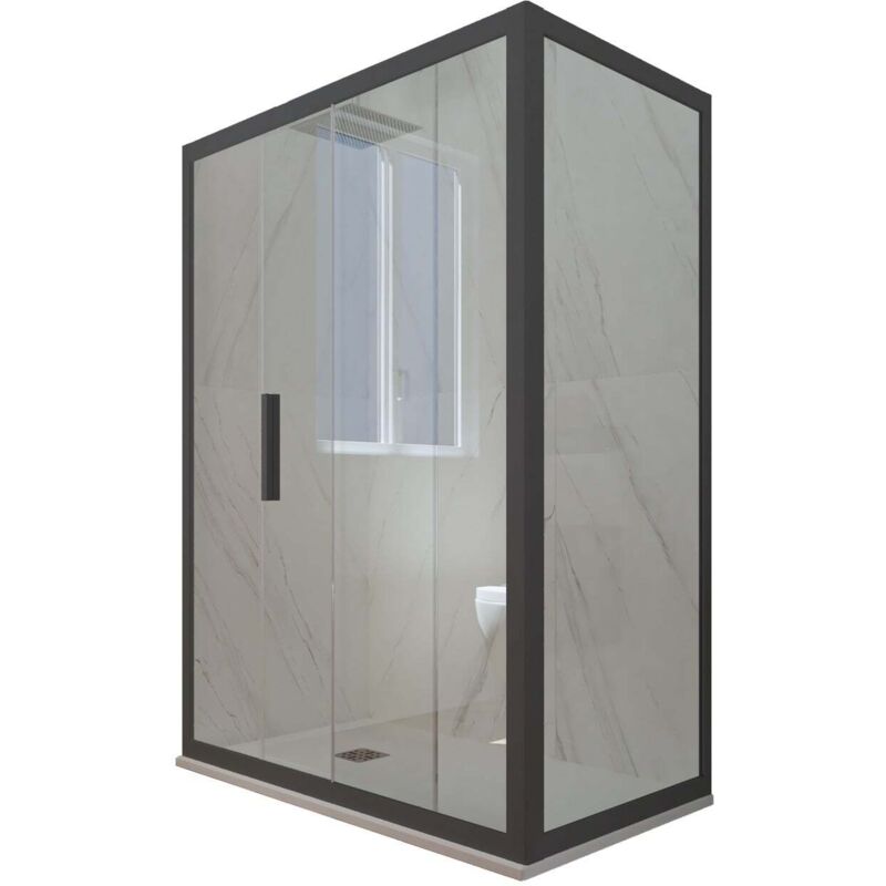 Box Doccia 70x120 1 Anta Scorrevole H 200 Antracite Deco Duo
