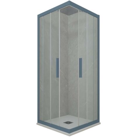 Box doccia 70x120 angolare scorrevole Blu Navy h 200 Kolors