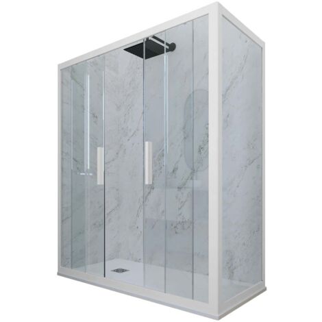 Box doccia 70x150 2 ante scorrevole h 200 Bianco Matt Glam Duo