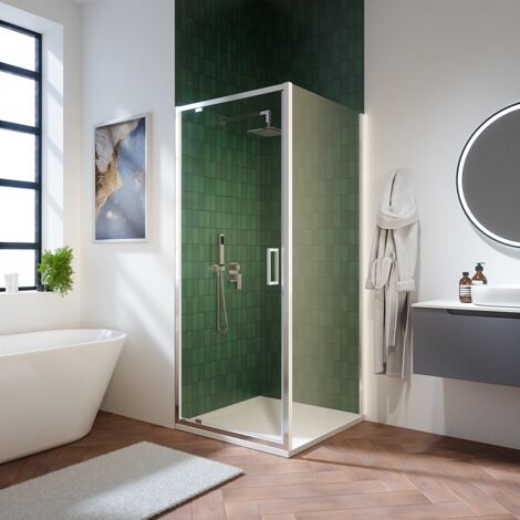 Box Doccia 70x90 cm con Apertura a battente Vetro 6mm Trasparente con Trattamento Easy-clean h195 - Reversibile Mod. Aruba