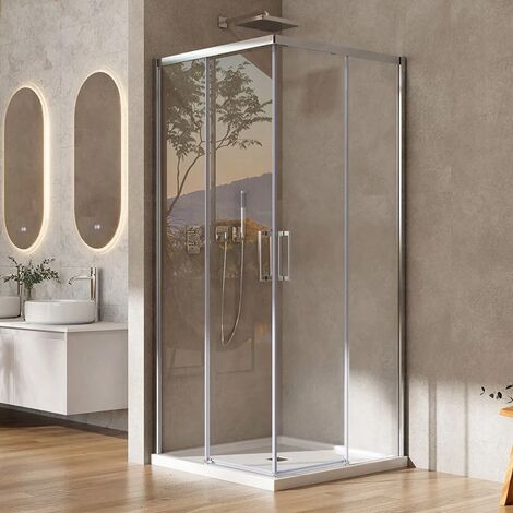 Box Doccia 70x120 Cm Angolare Scorrevole Trasparente Design Moderno Lux