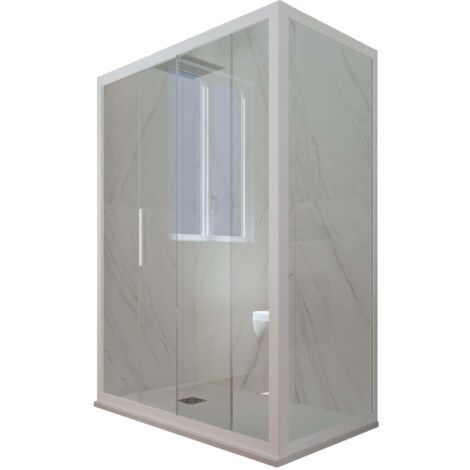 Box doccia 75x100 1 anta scorrevole h 200 Bianco Matt Deco Duo