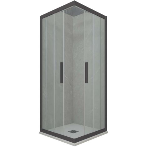 Box doccia 75x100 angolare scorrevole Antracite h 200 Kolors