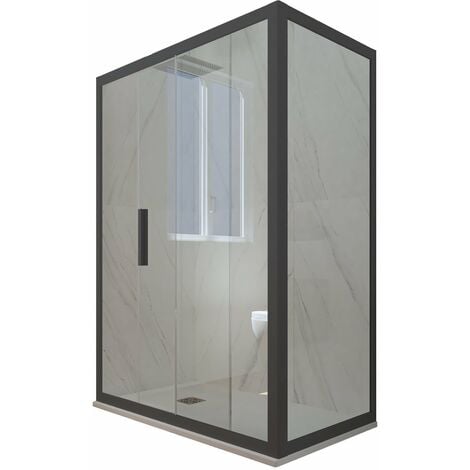 Box doccia 75x110 1 anta scorrevole h 200 Antracite Deco Duo