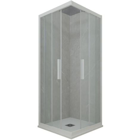 Box doccia 75x110 angolare scorrevole Bianco Matt h 200 Kolors