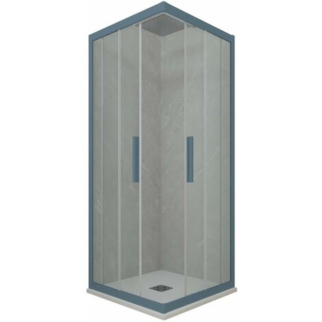 Box doccia 75x110 angolare scorrevole Blu Navy h 200 Kolors
