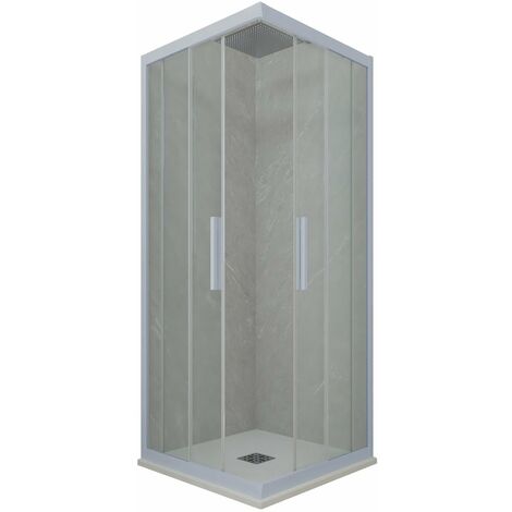 Box doccia 75x110 angolare scorrevole Blu Vintage h 200 Kolors