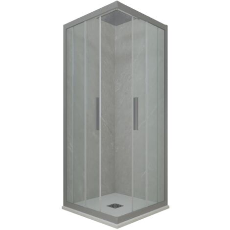 Box doccia 75x110 angolare scorrevole Silver h 200 Kolors