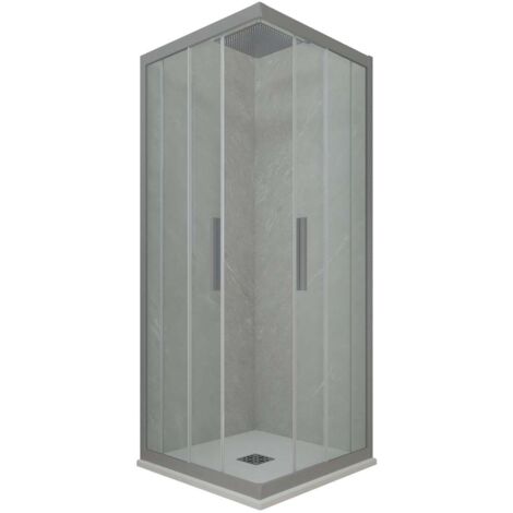 Box doccia 75x80 angolare scorrevole Silver h 200 Kolors